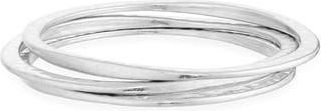Nordstrom Set of 3 Hammered Bangles in Matte Silver at Nordstrom Rack