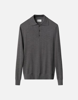 Eton Mens Eton Fine Knit Merino Polo Shirt 17 - Grey - Size: 42