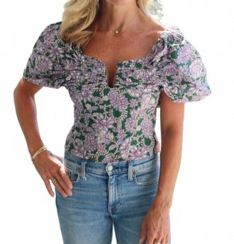 Olivaceous Pamela Top In Green Multi