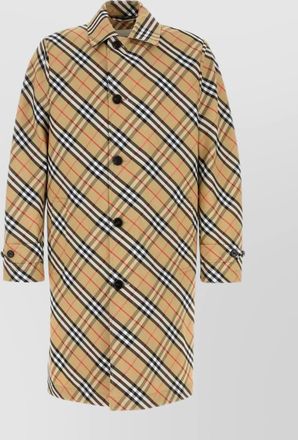 Burberry embroidered trench coat checked pattern