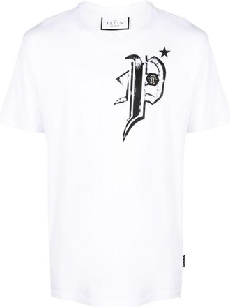 Philipp Plein logo-print cotton T-shirt - men - Cotton - XXXXL - White