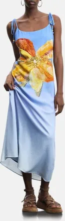 Desigual Tie Strap Maxi Dress in Light Blue at Nordstrom, Size X-Small