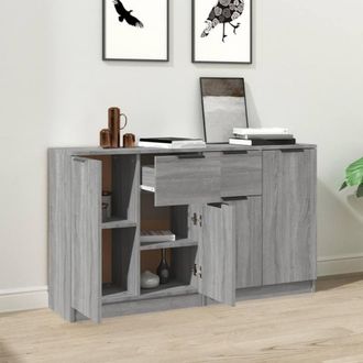 Berkfield Home Sideboards 2 pcs Grey Sonoma 60x30x70 cm Engineered Wood | Size: 60 x 30 x 70 cm