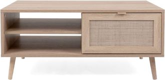 Calicosy Mesa de centro 2 estantes 100 cm - Impresi&oacute;n efecto rat&aacute;n