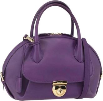 Ferragamo Pre-owned Handbags, female, Purple, Size: ONE SIZE Pre-owned Handbag