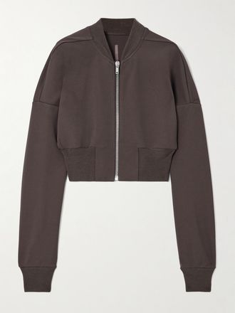 Rick Owens Bomber In Jersey Stretch - Marrone