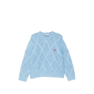 Stine Goya Cable-knit Embroidered-logo Sweater