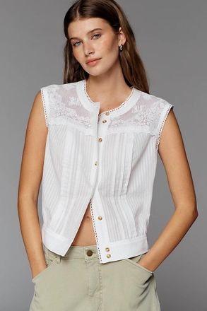 Pilcro 100% Cotton Pintucked Blouse