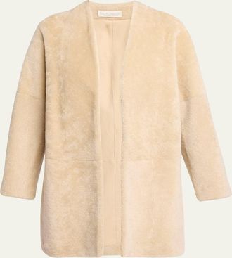 The Row Alarise Lamb Shearling Open Coat