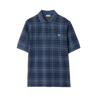 Burberry Polo Shirts, male, Blue, Size: XL Short-Sleeve Polo Shirt