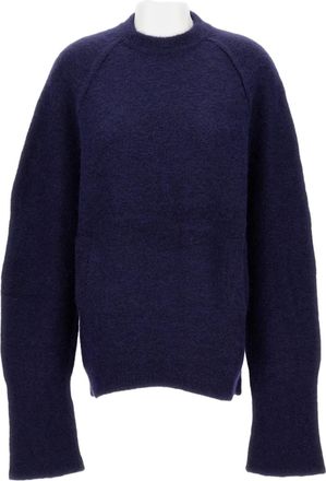 JEJIA Crew Neck Wool Blend Sweater With Raglan Sleeves And Kangaroo Pocket