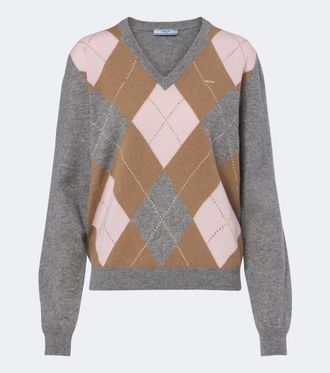 Prada Jersey Argyle de cachemir