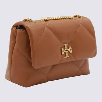 Tory Burch Brown Leather Kira Diamond Small Shoulder Bag