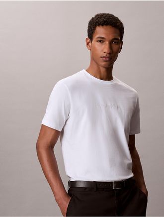 Calvin Klein Mens Shiny HD Logo Tee - Open White - 2XL
