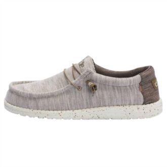 Hey Dude Mens Wally Stretch Slip On Shoes In Limestone