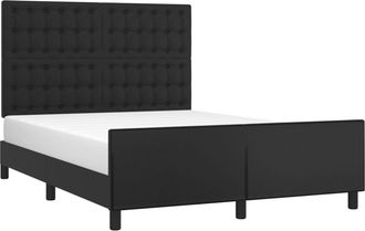 vidaXL Estructura De Cama Sin Colch&oacute;n Cuero Sint&eacute;tico Negro 140x190 Cm Vidaxl