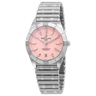 Breitling Chronomat Quartz Chronometer Diamond Pink Dial Ladies Watch A77310101K1A1