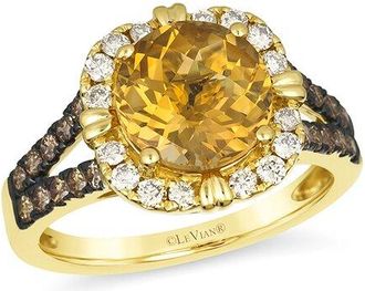 Le Vian 14K 3.14 Ct. Tw. Diamond & Citrine Cocktail Ring