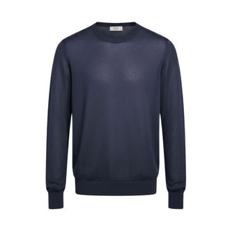Ferrante Round-neck Knitwear, male, Blue, Size: 2XL 55R29101 Round-neck Knitwear
