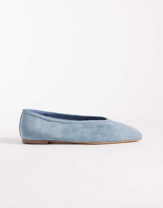 Tony Bianco Bianca - Ballerine in camoscio blu denim