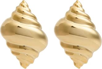 Kenneth Jay Lane Orecchini lucidi a conchiglia - Oro