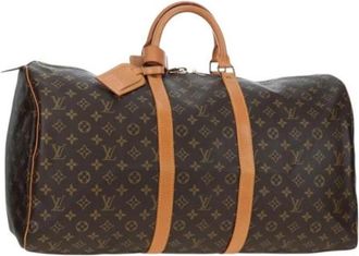 Louis Vuitton Pre-owned Keepall 55 Boston Bag - Dames - Vintage Weekendtas - Bruin - ONE Size - Leer - Vintage