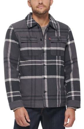 Levi's Quilt Lined Cotton Shacket in Grey/Indigo at Nordstrom Rack, Size Medium