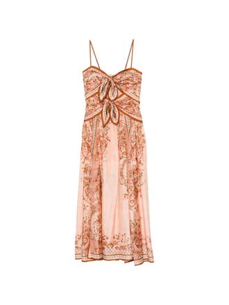 Zimmermann Aster bedrucktes langes Seidenkleid