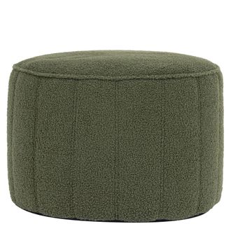 Icon Brand Puf reposapi&eacute;s redondo de tejido boucl&eacute;, verde oliva