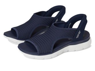 Skechers Womens Flex Appeal Shoes, Navy Knit, 5.5 UK