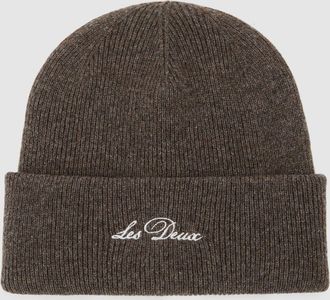 Les Deux Les - Les Mountain Grey Melange Wayne Embroidered Beanie
