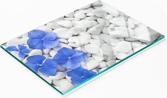 OEM Tabla De Cocina De Vidrio Templado Con Dise&ntilde;o Decorativo De Hortensias, 80x52 Cm