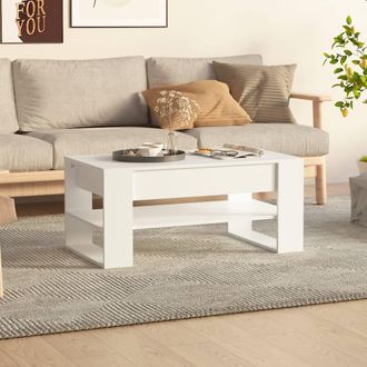 vidaXL Mesa De Centro Madera De Ingenier&iacute;a Blanco 102x55x42 Cm Vidaxl