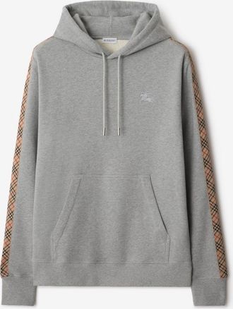 Burberry Check Trim Cotton Hoodie
