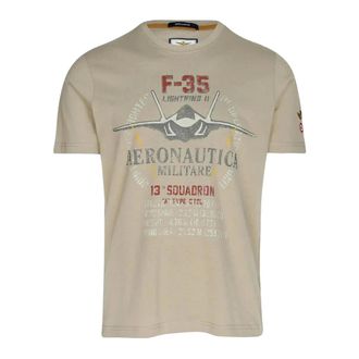 Aeronautica Aeronautica Militare, T-Shirts, male, Beige, Size: 2XL Ts2536Uj00641 T-shirt