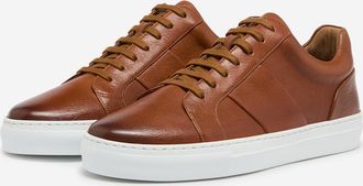 Oliver Sweeney Kendal Mens Soft-Milled Calf Leather Trainers - Tan - Size UK 11