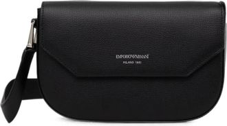 Emporio Armani Leren Crossbody Tas - Dames - Schoudertassen - Zwart - ONE Size - Leer - Tassen