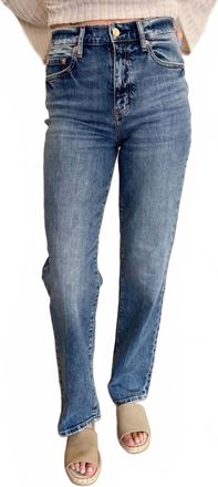 Daze Loretta High Rise Vintage Straight Jeans In Blue