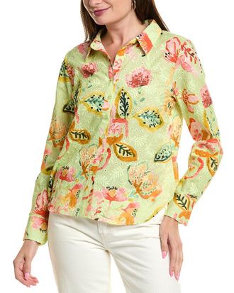 Nicole Miller Embroidered Eyelet Blouse