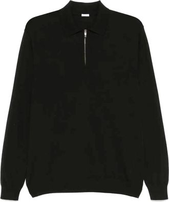 Malo Virgin Wool Polo Shirt - Heren - Coltruien - Zwart - S - Wol - Truien & Vesten
