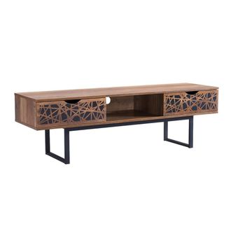 Calicosy Mueble de TV con 2 cajones y balda, acabado madera - L140 cm