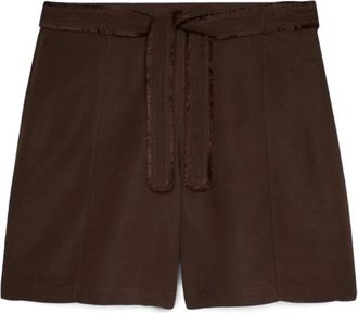 Fiorella Rubino Short Shorts - Dames - Korte Broeken - Bruin - 2XL - Linnen - Korte Broeken