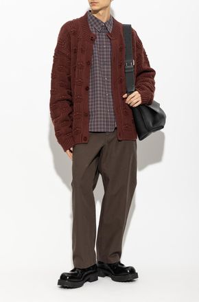 Marni Checked Shirt, Mens, Navy Blue