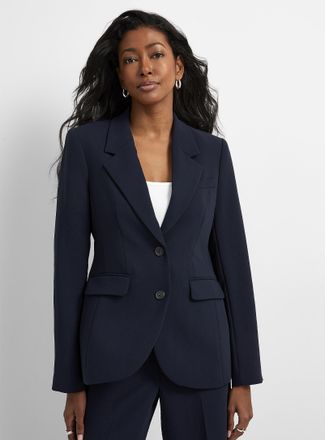Contemporaine Womens Two-button textured stretch crepe Blazer Jacket