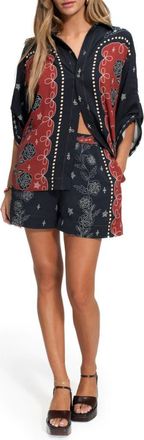 Agua Bendita Linny Bowly Cover-up Shorts in Black at Nordstrom, Size Medium