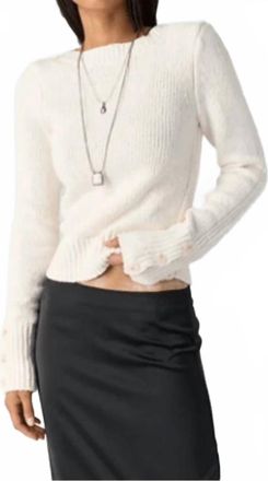 Free People Mila Pullover Sweater In Sugar Swizzle