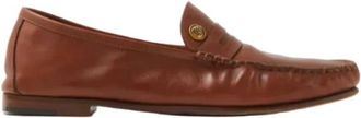 Versace Guanto Leren Mocassins - Dames - Loafers - Bruin - 36 1/2 EU - Leer - Schoenen