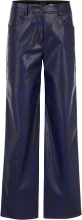 Marc Cain Kunstlederhose Warri - Dames - Wijde Broeken - Blauw - M - Leer - Broeken