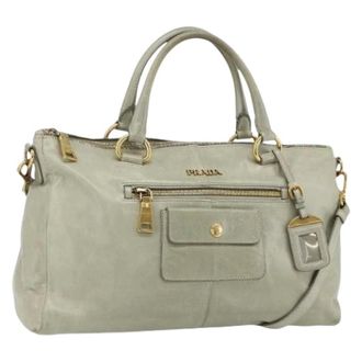 Prada Pre-owned Handbags, female, Gray, Size: ONE SIZE Pre-owned Vintage Hand Bag