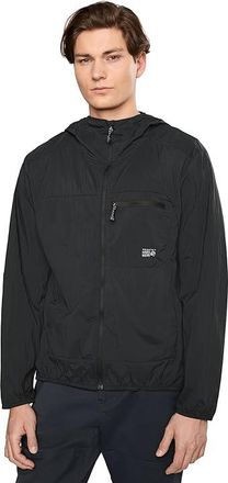 Mountain Hardwear Wind Veiltm Hooded Jacket Mens Clothing Black : 2XL, Nylon